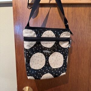 Fun Black and Cream Moon & Wolf Cross Body Bag